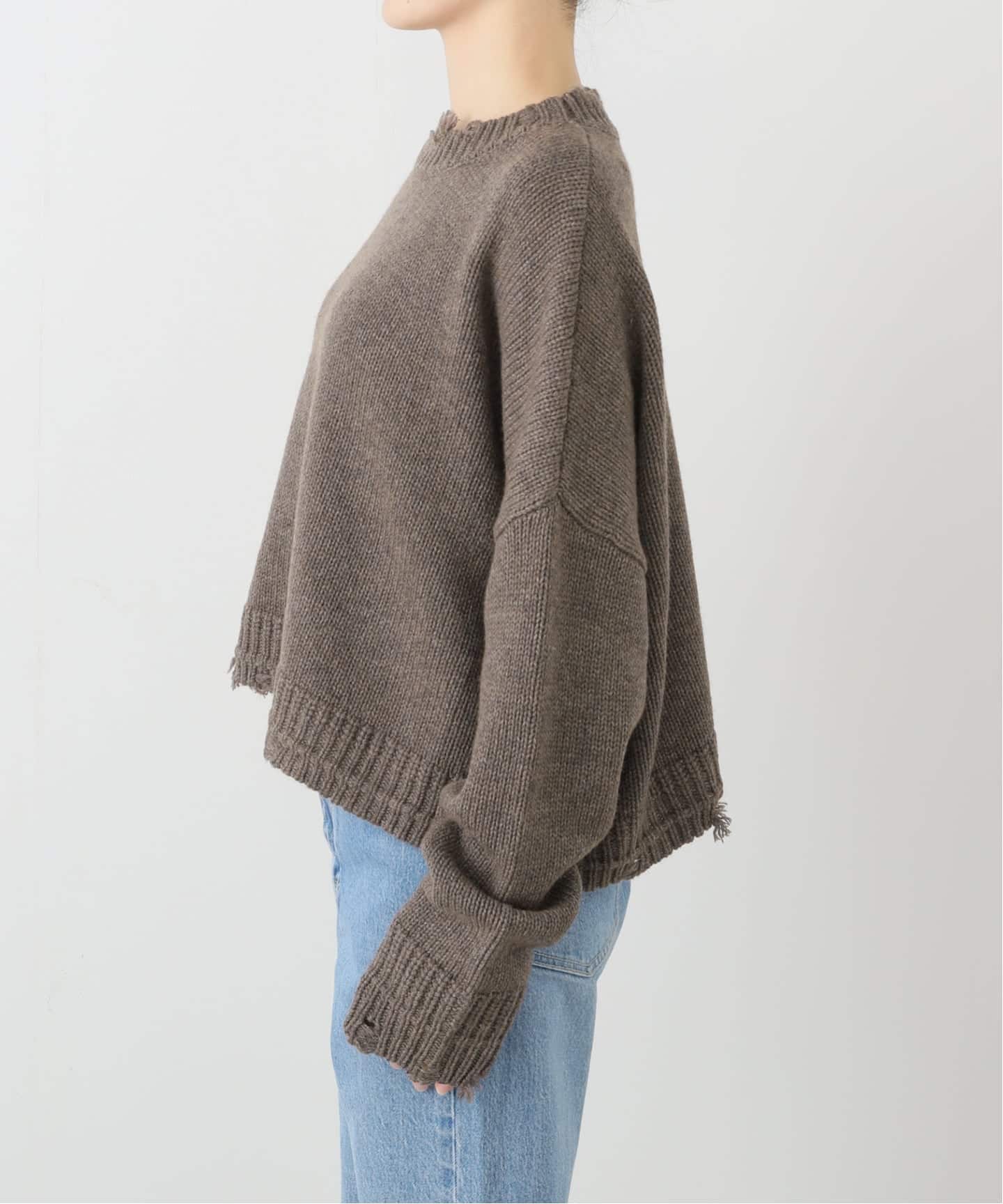 GOOD GRIEF!/グッド グリーフ】 DAMAGED KNIT TOP（ニット／セーター