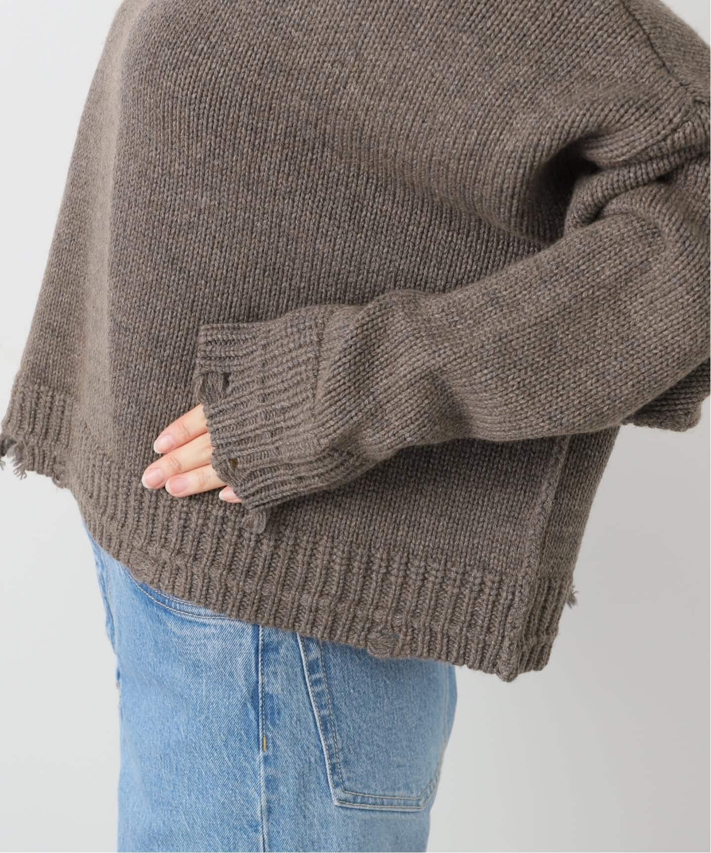 GOOD GRIEF!/グッド グリーフ】 DAMAGED KNIT TOP（ニット／セーター