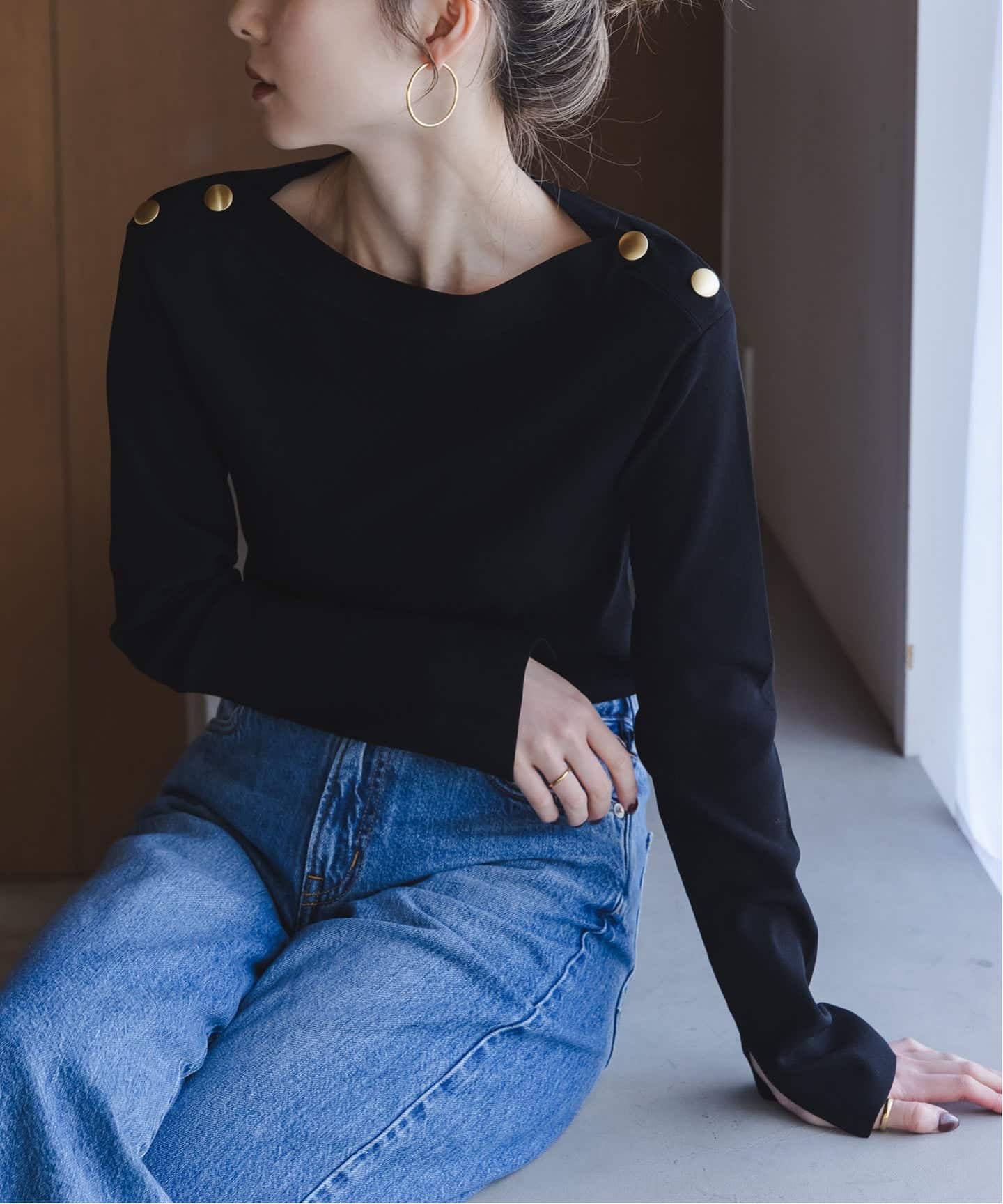 ショルダーボタンニットプルオーバー（ニット／セーター）｜NOBLE