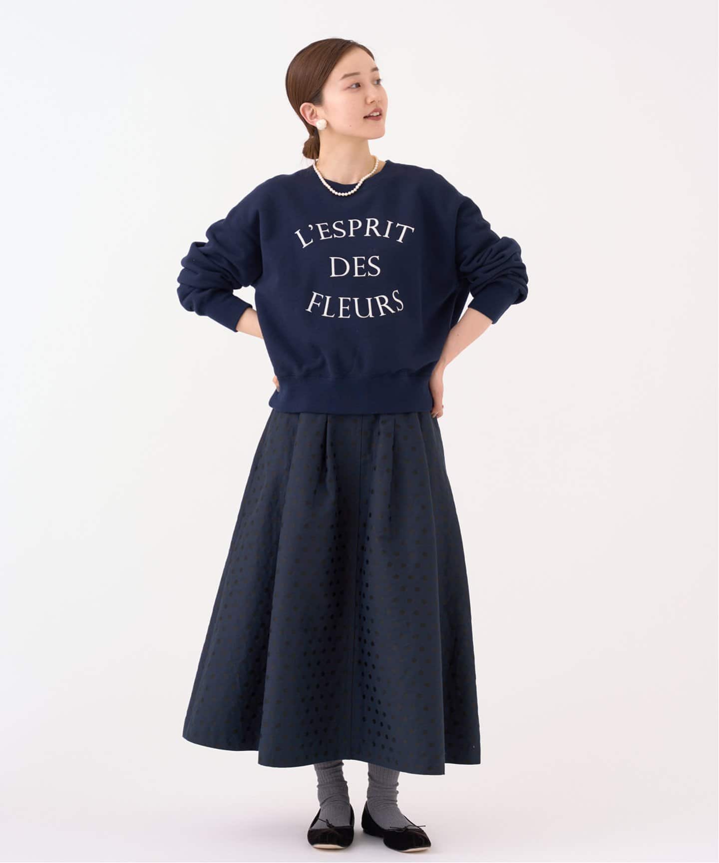 追加2》ドットジャガードタックスカート（ロング・マキシ丈スカート