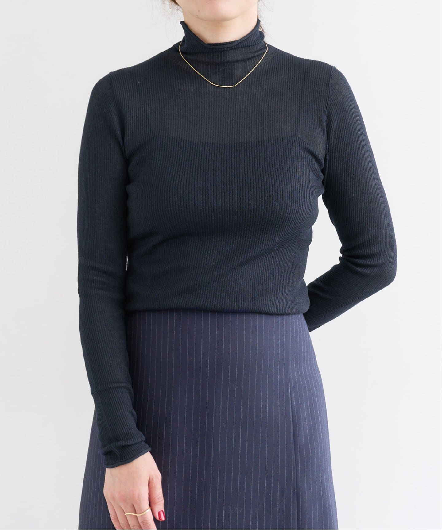 シアーリブ ボトルネックプルオーバー（ニット／セーター）｜IENA