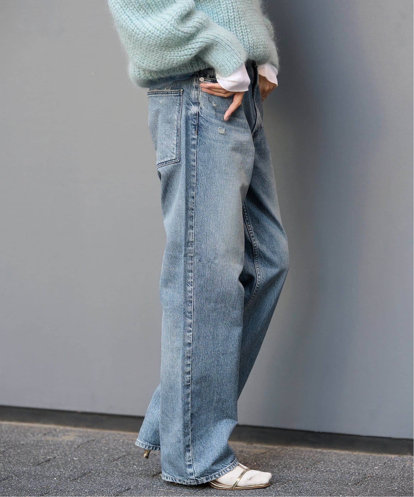 upper hights/アッパーハイツ】別注 THE HIM ワイドストレートデニム