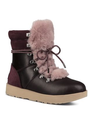 UGG® Vicki Waterproof Leather & Sheepskin Boots | Bloomingdale's
