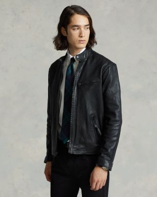 Polo Ralph Lauren Lambskin Leather Café Racer Jacket | Bloomingdale's