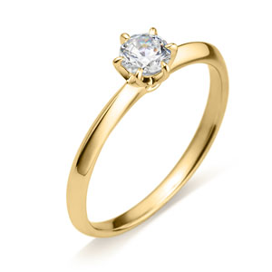 K18YG リッジ ソリティア リング 0.3ct｜婚約指輪（エンゲージリング