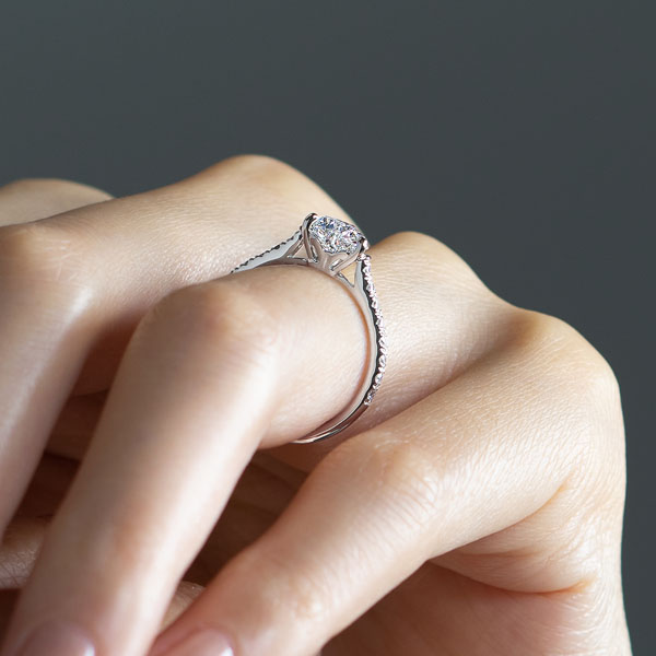 PT950 プレイズ ハートシェイプ ダイヤモンド エタニティタイプ リング