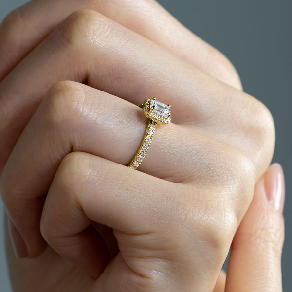 K18YG ルシーダ エメラルドカット ダイヤモンド エタニティタイプ