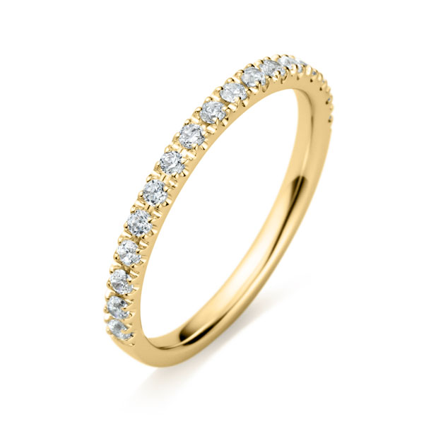 K18YG スクエア ダイヤモンド ハーフエタニティ リング 1.8mm 4-7