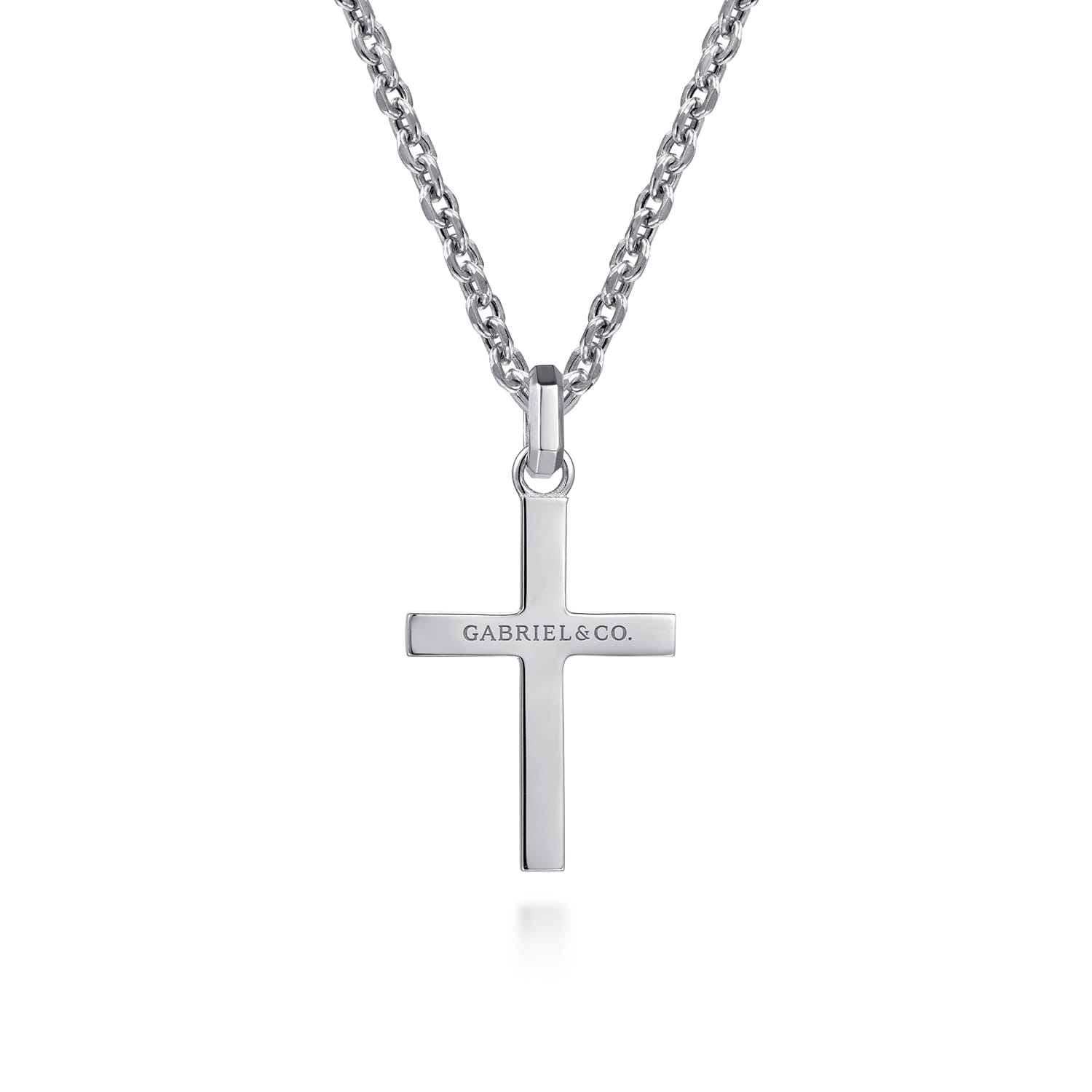 22 Inch 925 Sterling Silver Faceted Cross Pendant Necklace @ $470