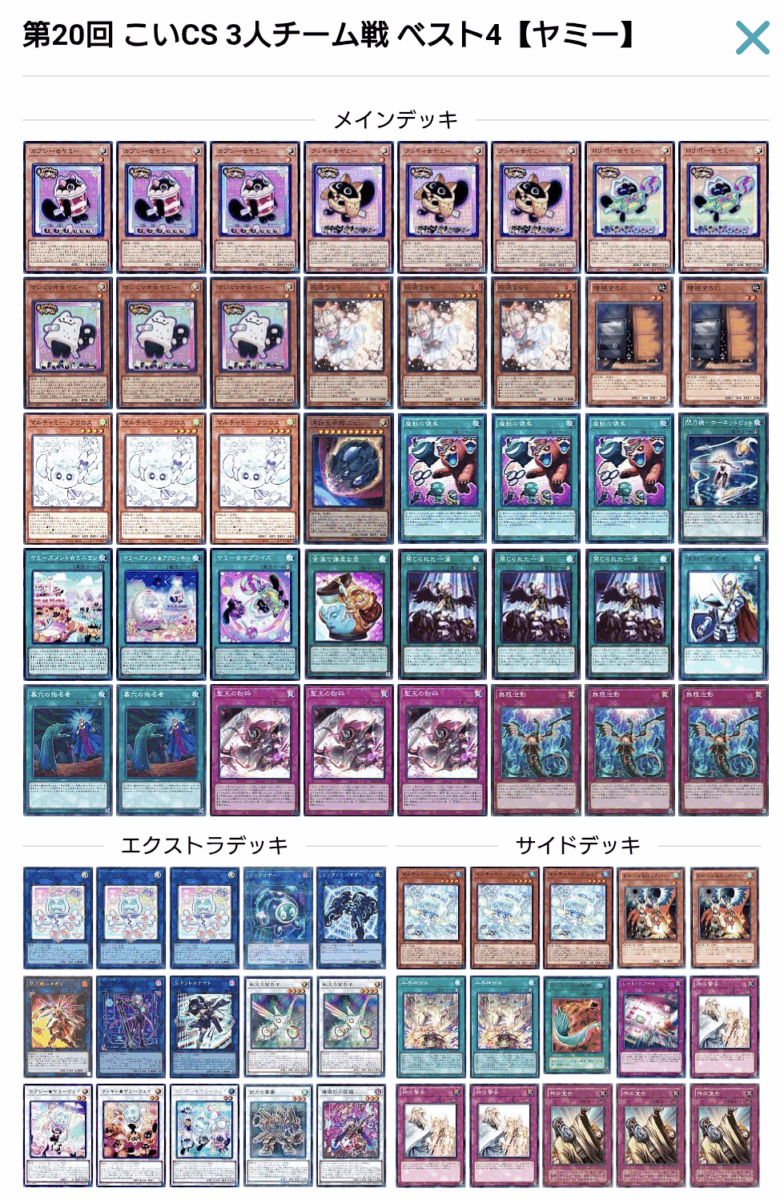 遊戯王OCG】第20回こいCS 3人チーム戦の大会結果と環境考察【大会結果