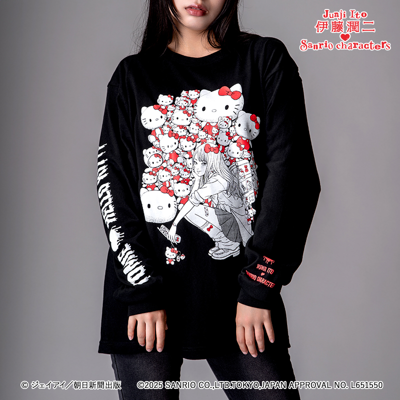 伊藤潤二×サンリオキャラクターズ ロングTシャツ ギャル富江×ハロー