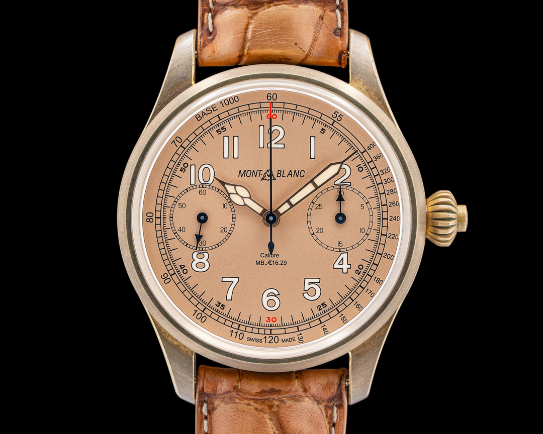 58722) Montblanc 1858 Monopusher Chronograph Bronze Salmon Dial