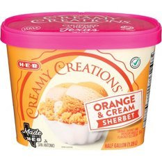 H-E-B Creamy Creations Orange Cream Swirl Sherbet, 1/2 gal | Joe