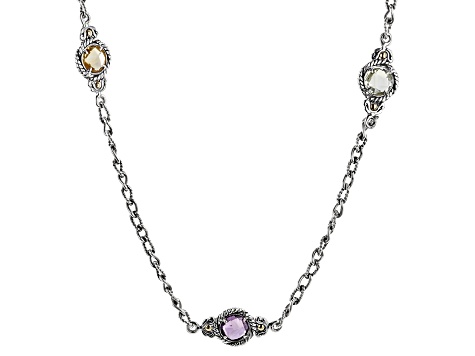 Multi-Gemstone Sterling Silver Station Necklace 7.33ctw - BAL582 | JTV