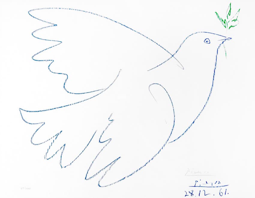 Pablo Picasso, La colombe bleue (Blue Dove), 1961, Lithograph (S)