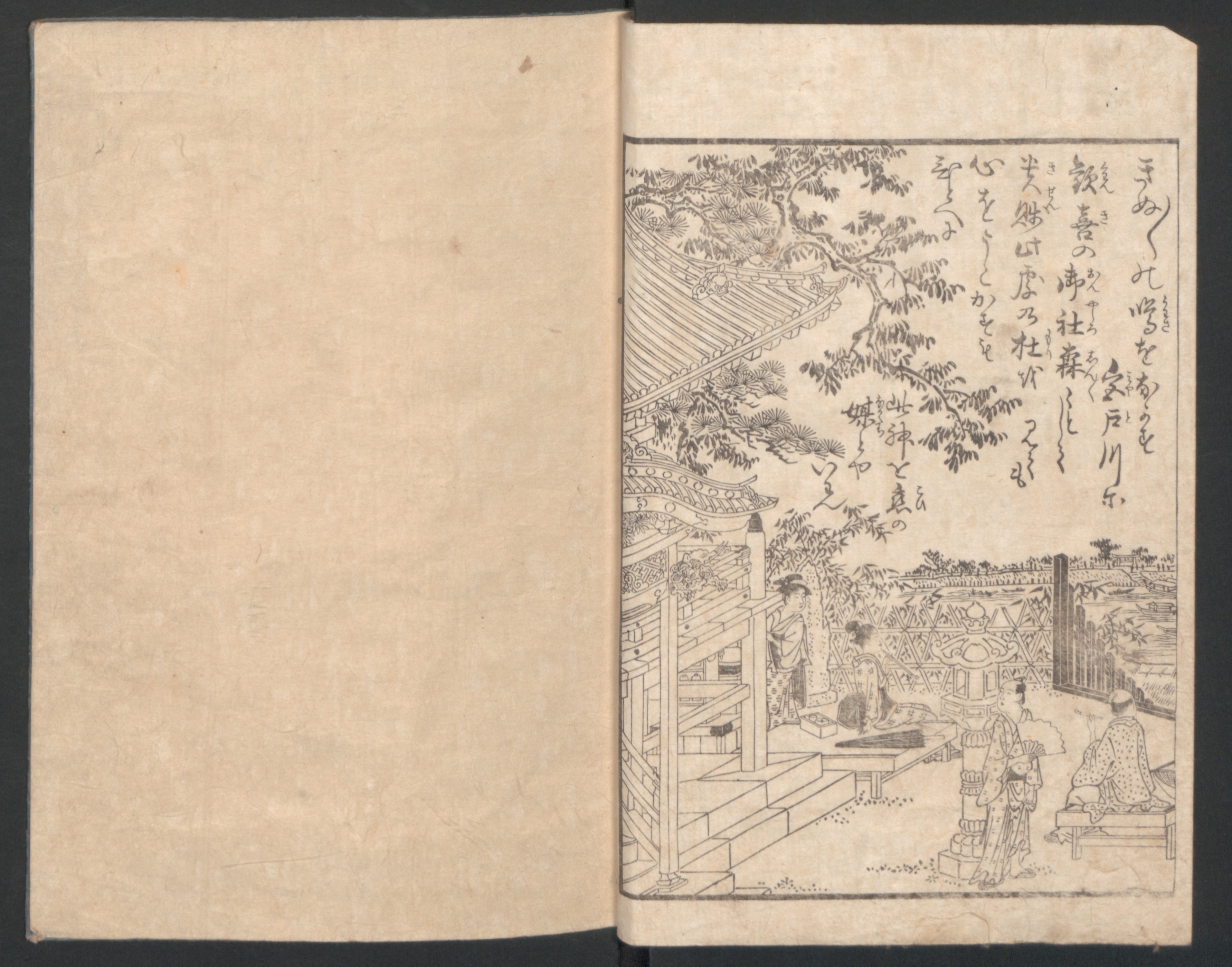 Torii Kiyonaga 鳥居清長 - Watchtower Hill (Ehon monomigaoka) 絵本