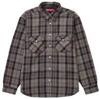 Buy Supreme Quilted Plaid Shirt Grey - Novelship