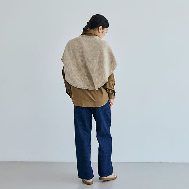 重ね着するポンチョケープ 杉綾｜衣料品｜中川政七商店 公式サイト