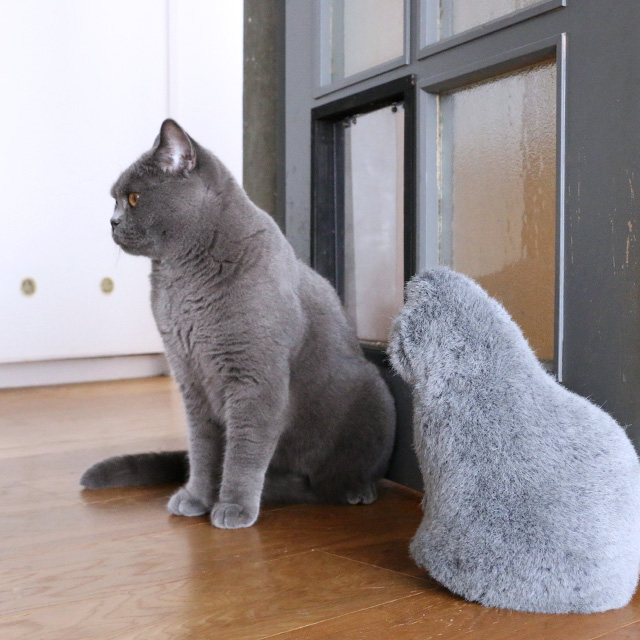お留守番をしているような猫型ドアストッパー」 NEKO door stopper Shiba