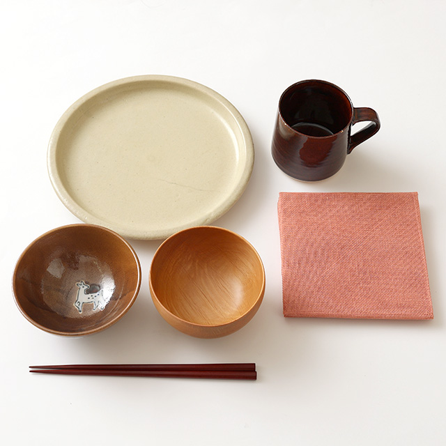 好日茶碗 さび白鹿/食洗機で洗えるお椀 ハンノキ/瀬戸焼の平皿 黄瀬戸