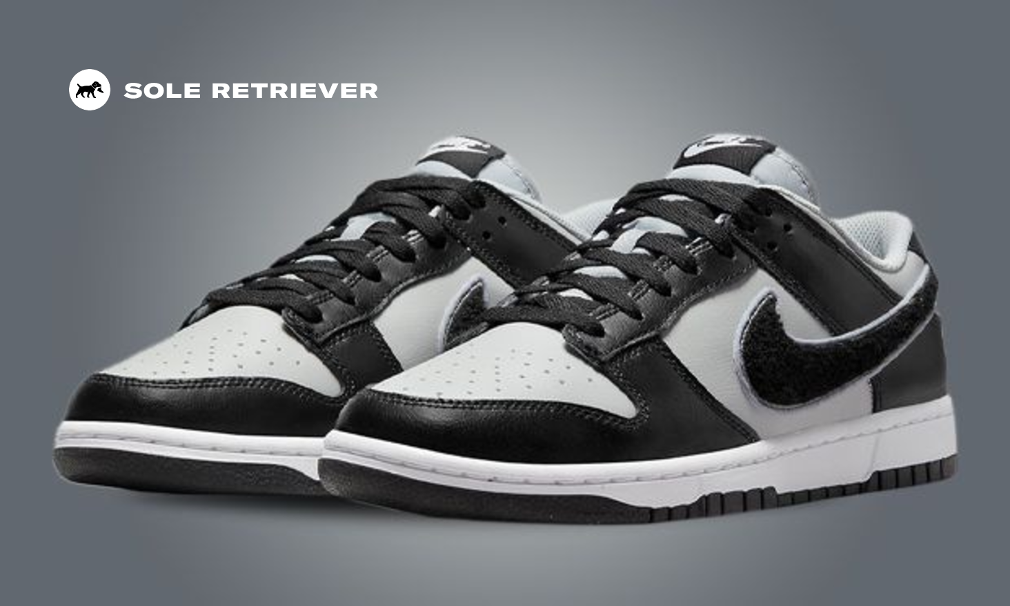 Another Chenille Swoosh Nike Dunk Low Appears In Grey Fog Black