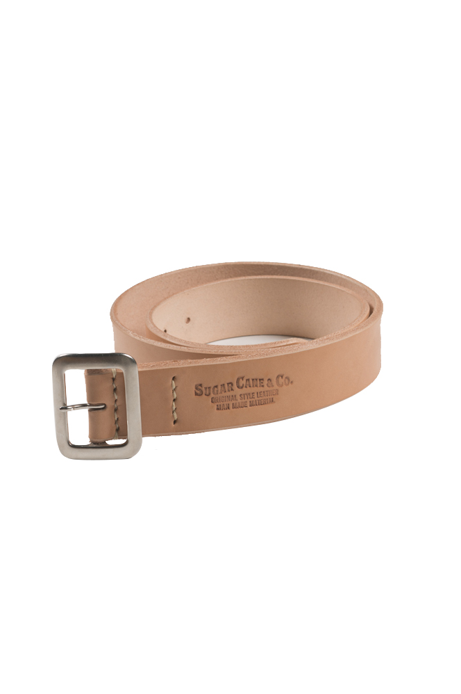 Sugar Cane Cowhide Leather Belt - Tan