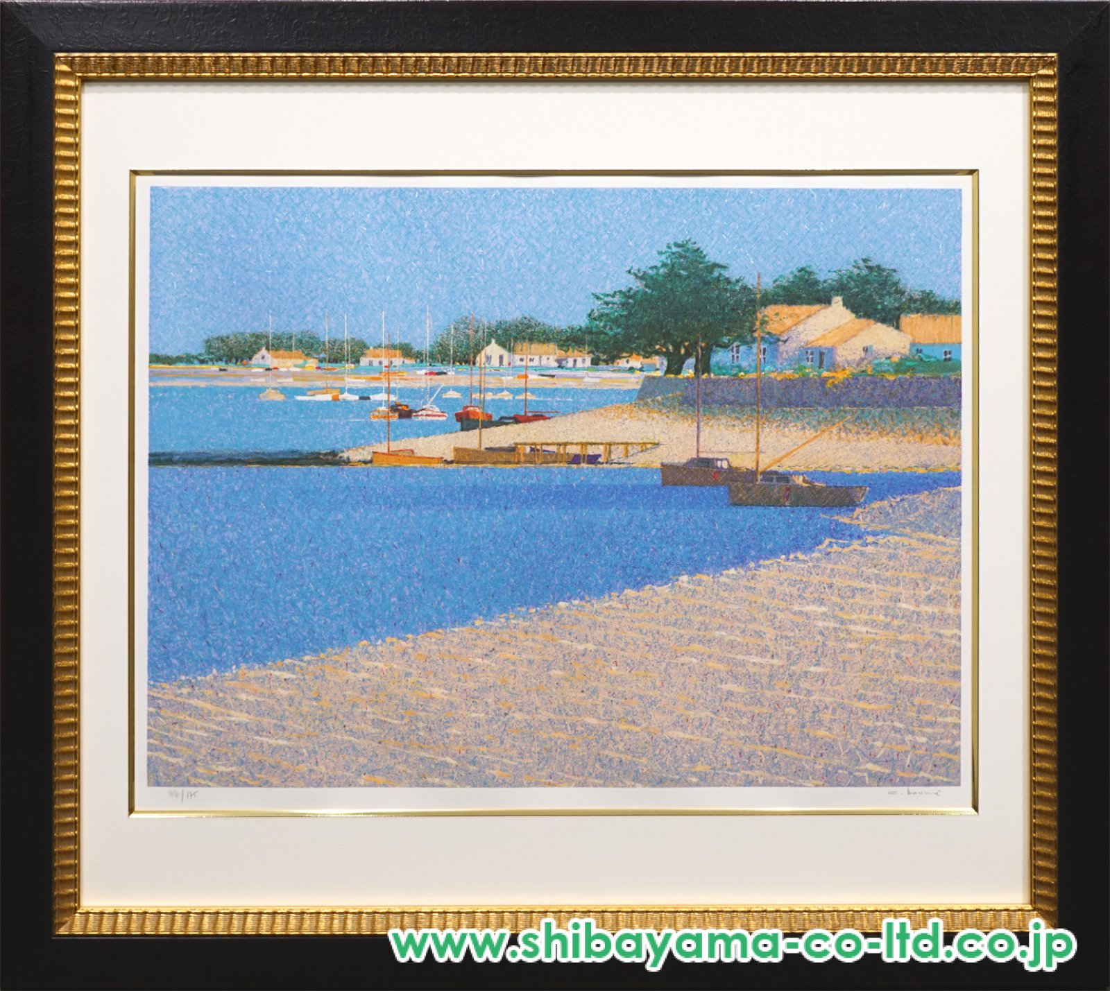 アンドレ・ブーリエ「青い港」リトグラフ :: 絵画買取・販売 - シバヤマ