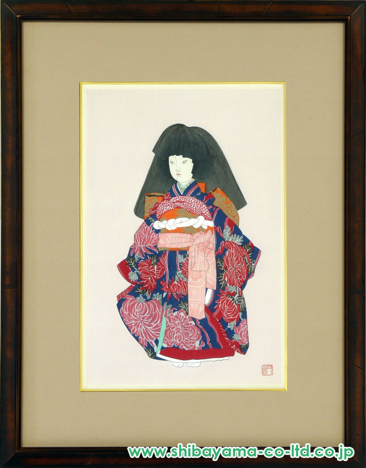 加山又造「日本人形」木版画 :: 絵画買取・販売 - シバヤマ