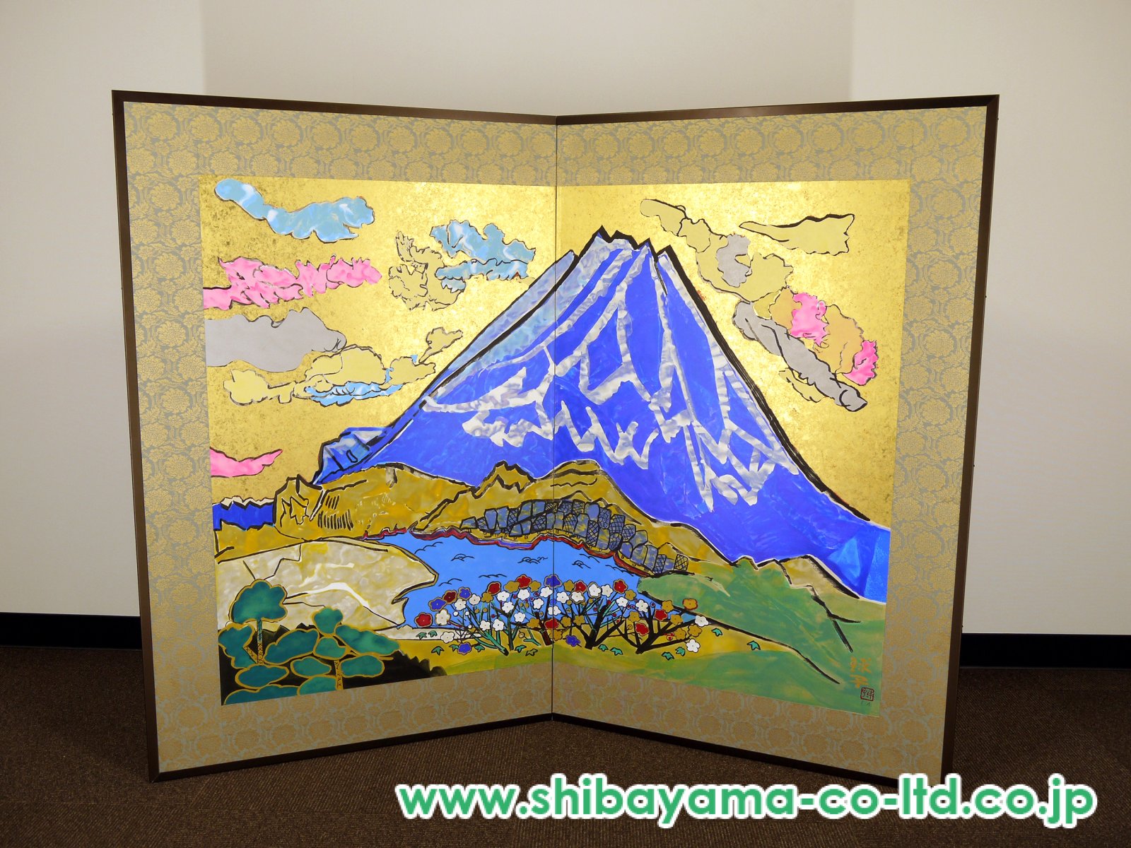 片岡球子「めでたき富士 大観山の富士」リトグラフ＋シルクスクリーン