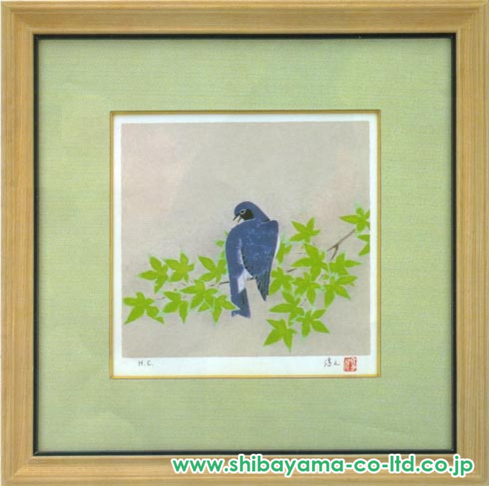 上村淳之「鳥の四季より『瑠璃鳥(夏)』」シルクスクリーン :: 絵画買取