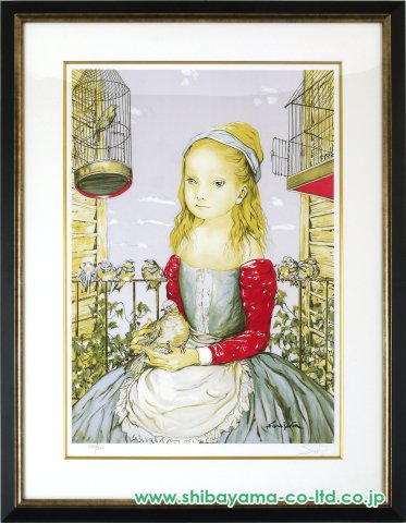 藤田嗣治「鳩と少女」リトグラフ :: 絵画買取・販売 - シバヤマ