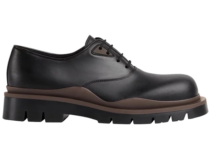 Bottega Veneta Tire Lace Up Leather Shoes Black Men's