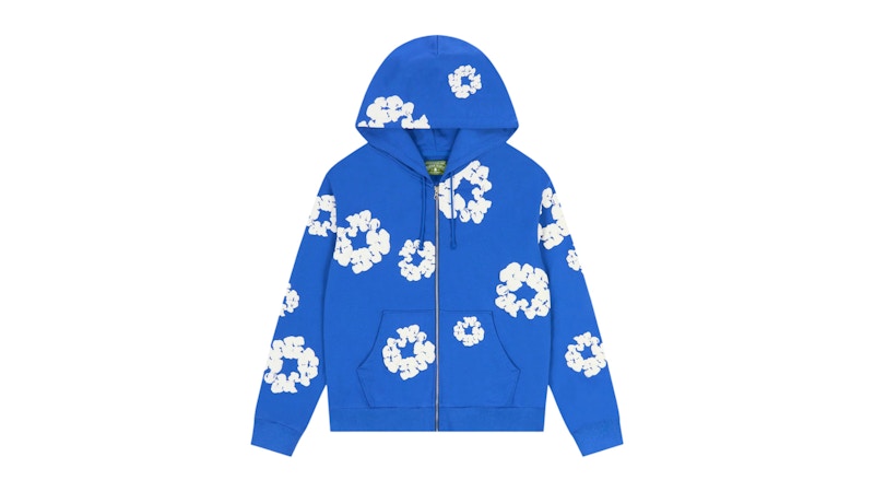 Denim Tears Cotton Wreath Zip Hoodie Blue Men's - SS25 - US