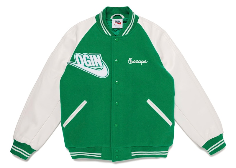Nike x Nigo NRG Varsity Jacket (Asia Exclusive) Green Men's - FW24