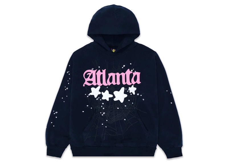 Sp5der Atlanta Hoodie Navy Men's - SS23 - US