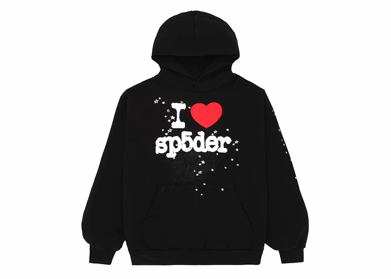 Sp5der I Heart SP5 Hoodie Black - SS24 - US