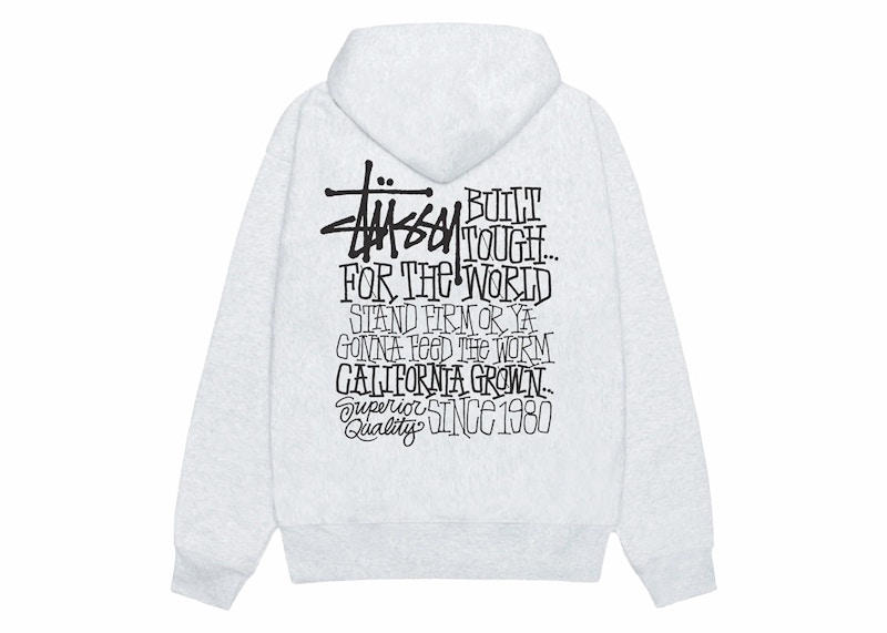 Stussy California Grown Hoodie Ash Heather Men's - SS24 - US