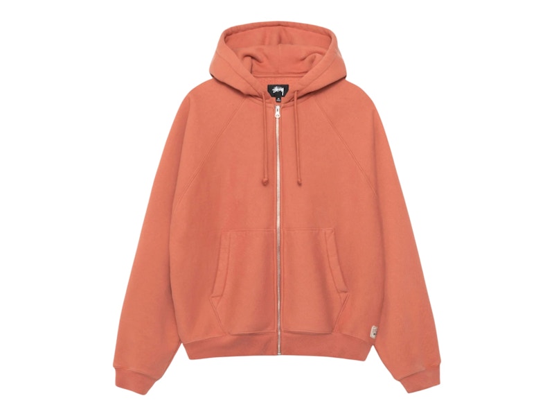STUSSY FLEECE RAGLAN ZIP HOODIE M Stussy Fleece Raglan Zip Mock