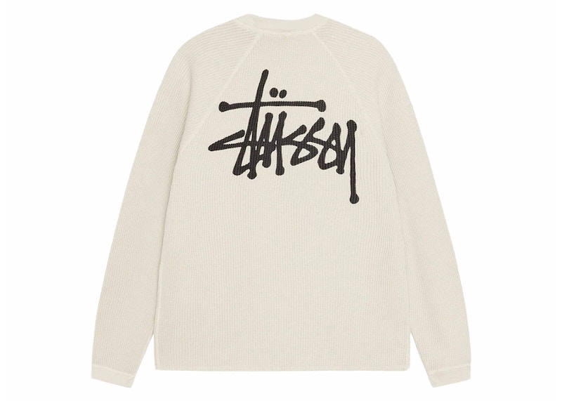 Stussy Raglan Thermal L/S Crew Bone Men's - SS24 - US