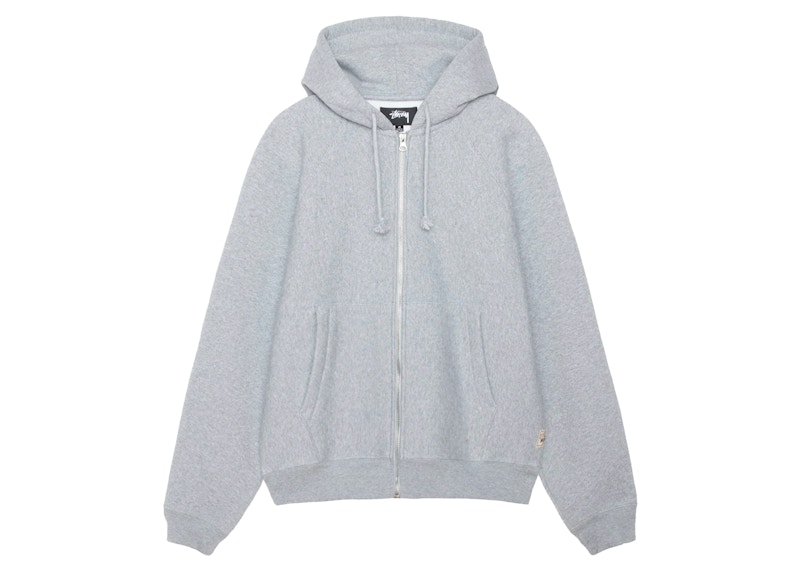 Stussy Raglan Zip Hoodie Grey Heather Men's - FW24 - US