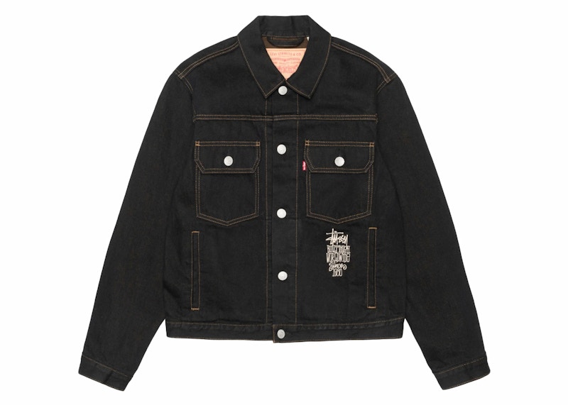Stussy x Levi's Crispy Rinse Trucker Jacket Black/Brown Men's