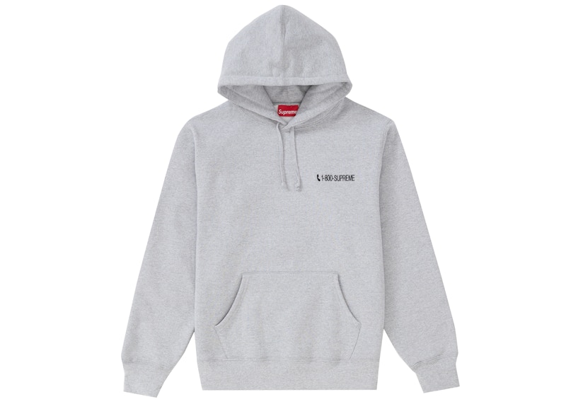 Supreme 1-800 Hooded Sweatshirt Heather Grey Men's - FW19 - US
