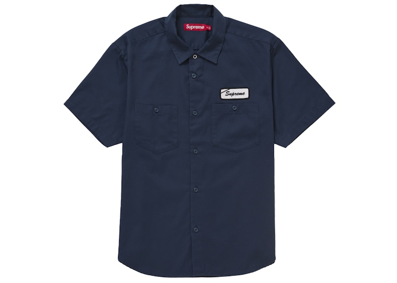 Supreme Bitch S/S Work Shirt Navy Men's - SS25 - US