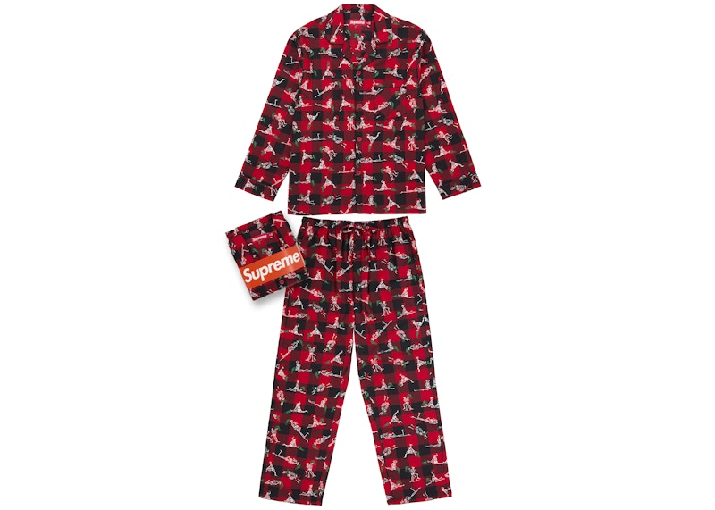 Supreme Hanes Holiday Pajama Set Red Men's - FW25 - US
