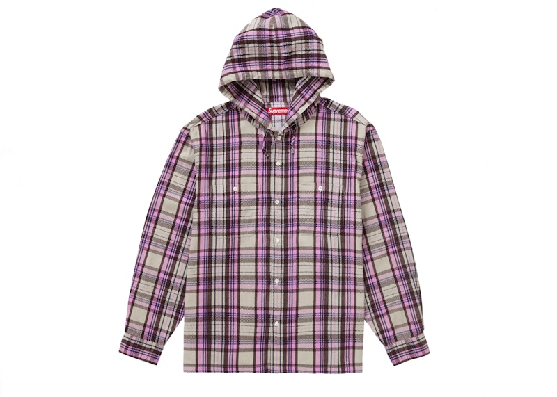 Supreme Printed Hooded Flannel Shirt Pink メンズ - SS24 - JP