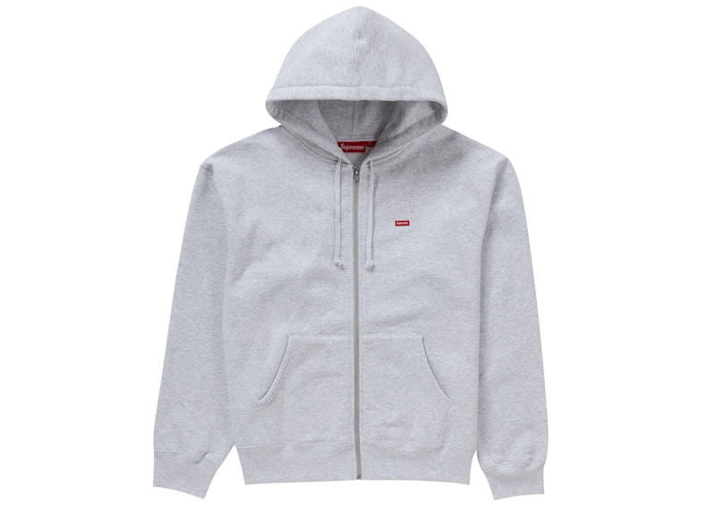 Supreme Small Box Zip Up Hooded Sweatshirt (FW24) Ash Grey Men's