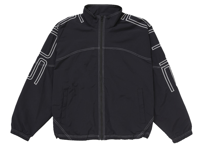 Supreme Spellout Embroidered Track Jacket (SS25) Black Men's