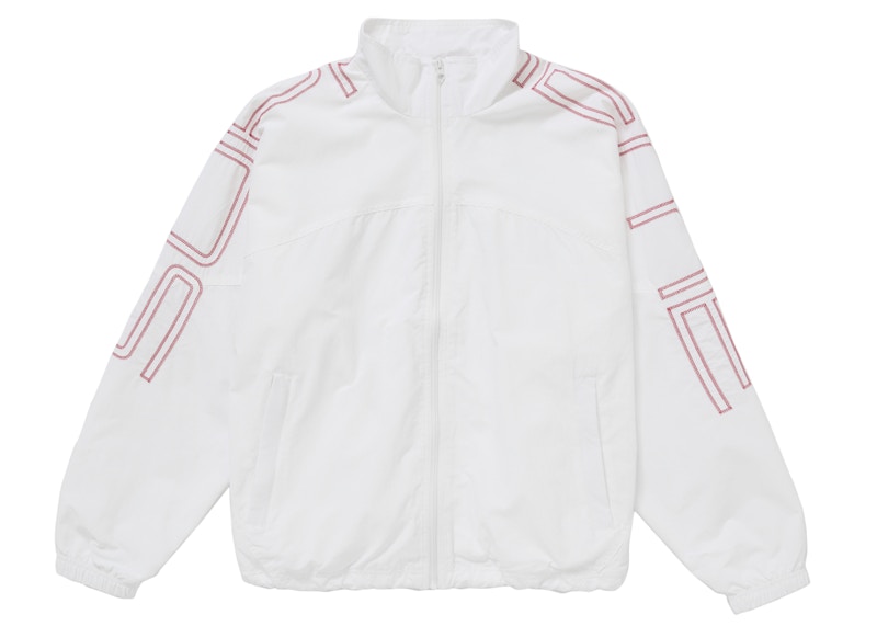 Supreme Spellout Embroidered Track Jacket (SS25) White Men's
