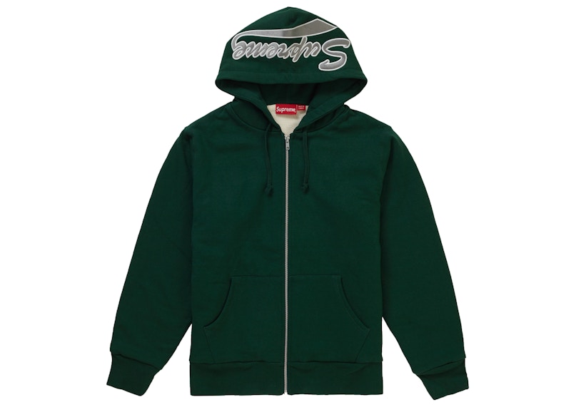 Supreme Thermal Zip Up Sweatshirt Dark Green Men's - FW18 - US