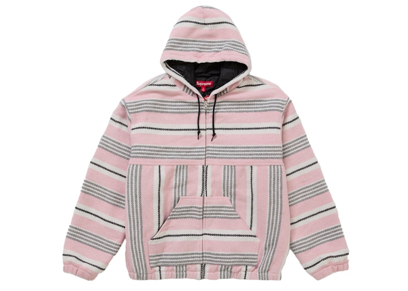 Supreme Woven Stripe Hooded Jacket Pink Men's - SS25 - US